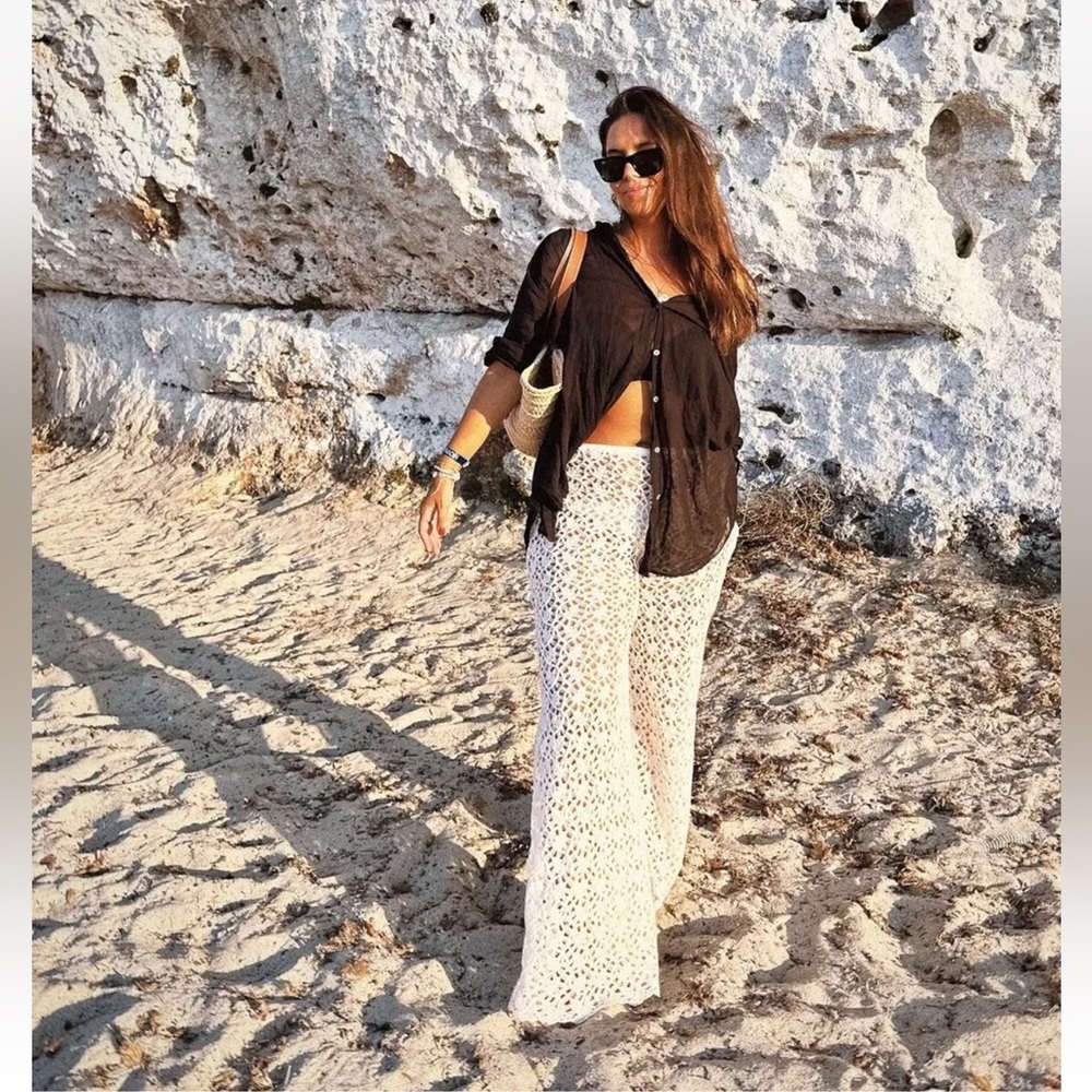 ZARA 2pc Set Crochet Top is a small and Wide-Leg Trousers is a Large NWT - Picture 6 of 16